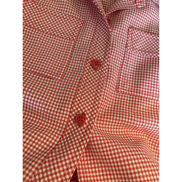 Vtg Saks Fifth Avenue Albert Nipon Red Gingham Picnic Dress & Blazer Plaid Sz M - Picture 2 of 14